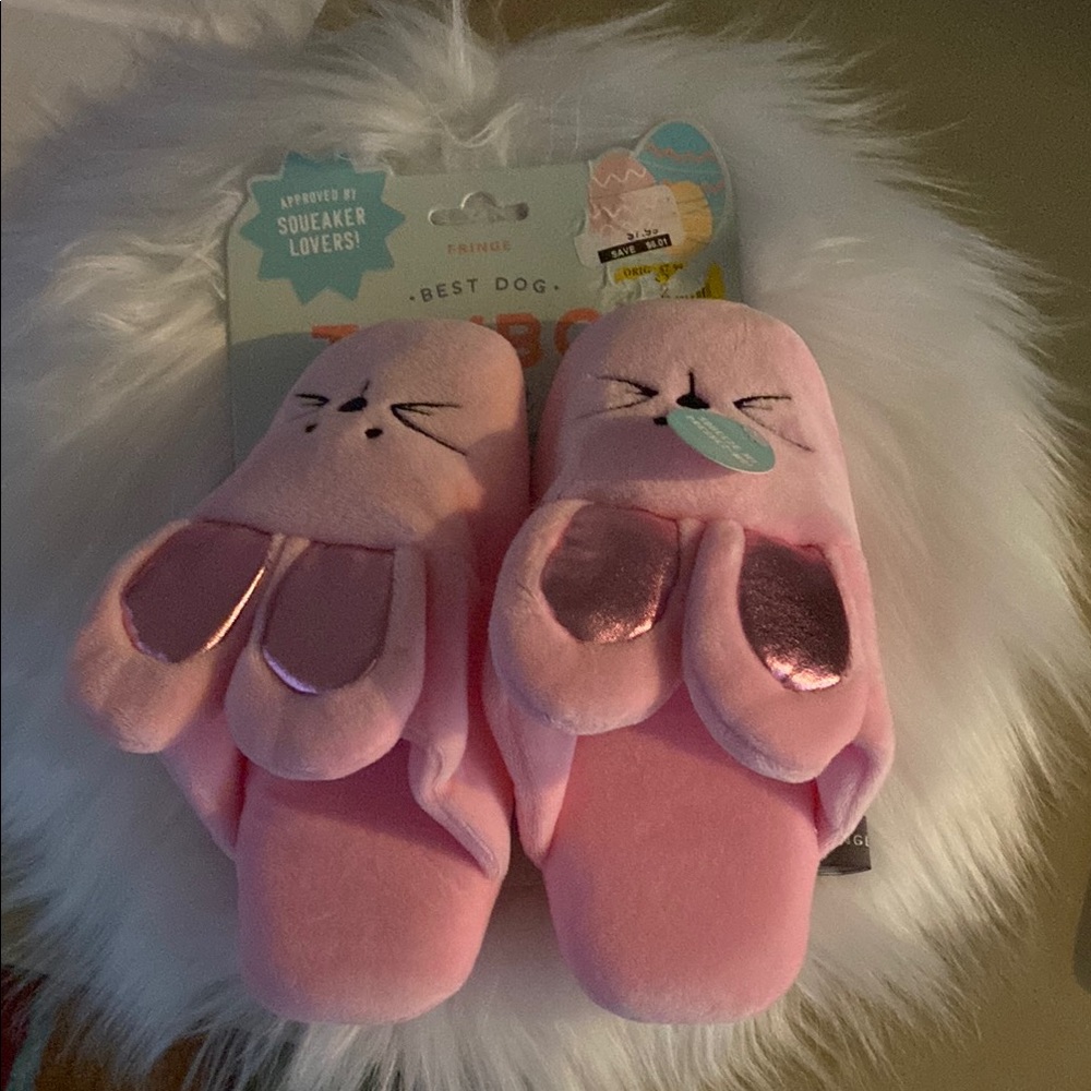 New Pink Bunny Dog Toys